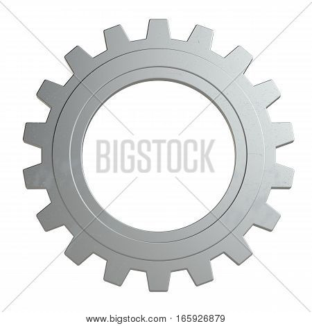 Metal gear isolated on white background. 3D illustration