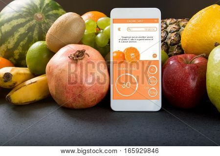 Smartphone With App Showing The Glycemic Index. Concept Of App For Healthcare