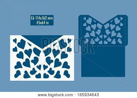 Template - envelope for laser cut. DIY laser cutting envelope. Wedding invitation envelope for cutting machine or laser cutting. Suitable for greeting cards invitations menus