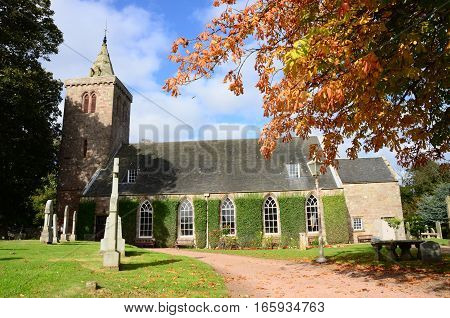 An exterior view of a church in Crail