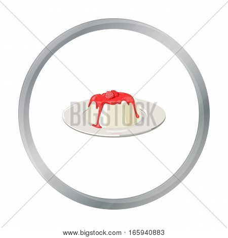 Panna cotta icon in cartoon style isolated on white background. Milk product and sweet symbol vector illustration.