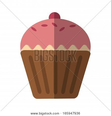 sweet cupcake icon over white background. colroful design. vector illustration