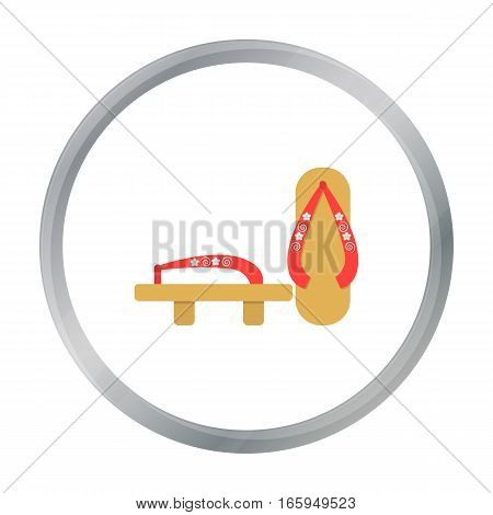 Geta icon in cartoon style isolated on white background. Japan symbol vector illustration.