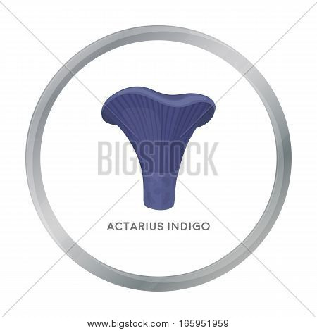 Actarius indigo icon in cartoon style isolated on white background. Mushroom symbol vector illustration.
