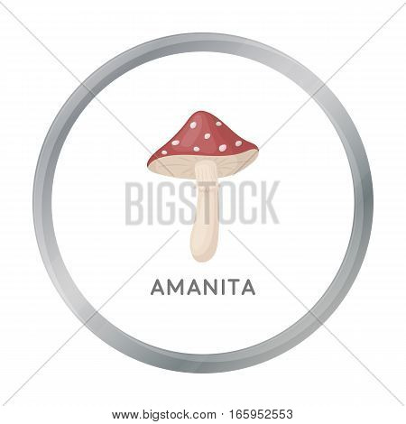 Amanita icon in cartoon style isolated on white background. Mushroom symbol vector illustration.