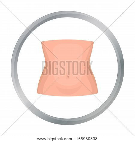 Abdomen icon in cartoon style isolated on white background. Part of body symbol vector illustration.