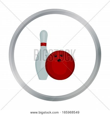 Bowling icon cartoon. Single sport icon from the big fitness, healthy, workout cartoon. - stock vector