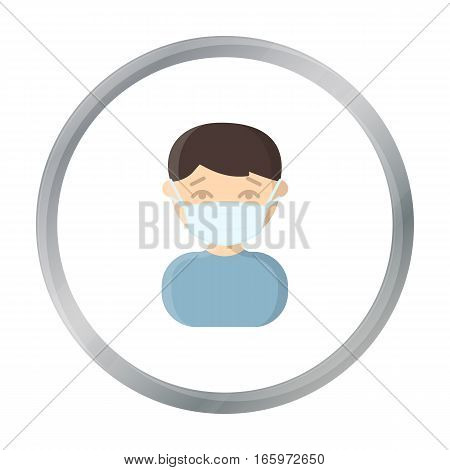 Mask infection icon cartoon. Single sick icon from the big ill, disease cartoon. - stock vector