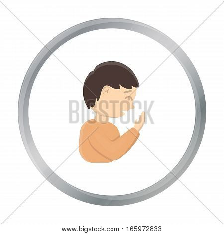 Cough icon cartoon. Single sick icon from the big ill, disease cartoon. - stock vector