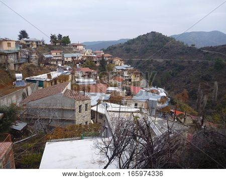Pituresquue Mountain Village In Troodos