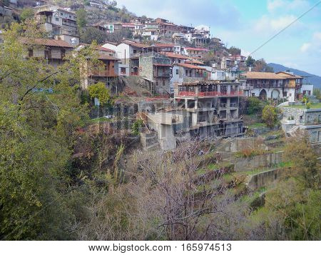 Pituresquue Mountain Village In Troodos