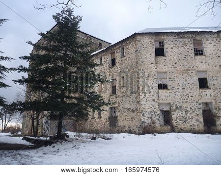 Old Hotel Ruin In Prodromos Village In Cyprus