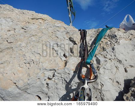 Climbing Gear On The Cyprus Limestone