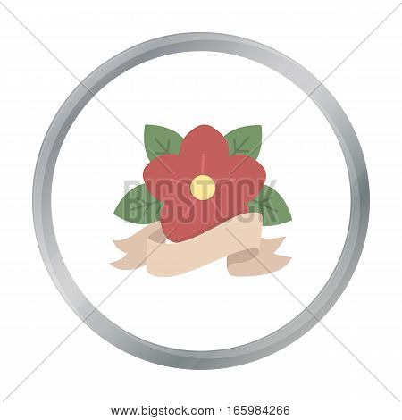 Flower tattoo emblem icon cartoon. Single tattoo icon from the big studio cartoon. - stock vector