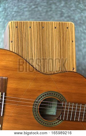 A Cajon and guitar. Super musical duet