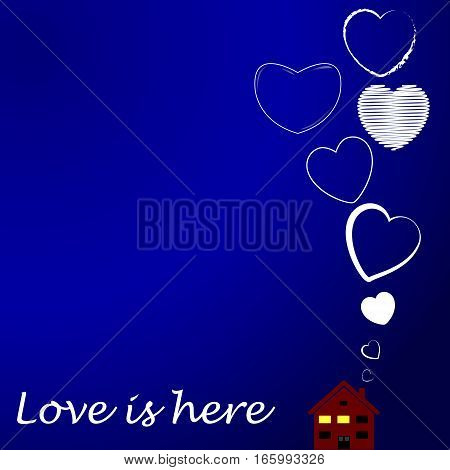 Vector work describing happiness love is at the family