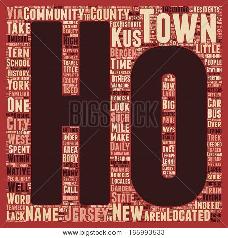 Historic Ho Ho Kus New Jersey text background wordcloud concept