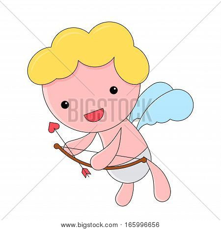 Cute Cupid Holding Bow and Arrow for Valentine's Day.