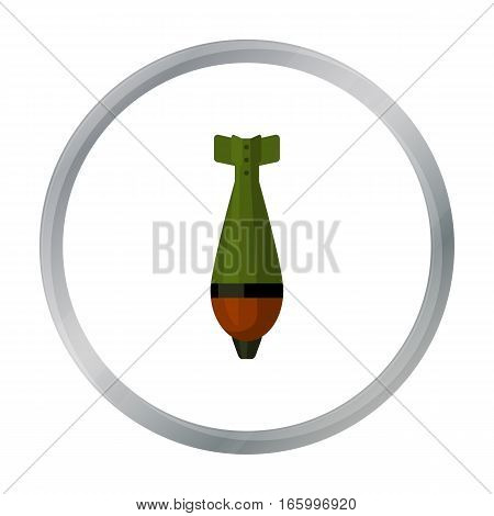 Military mortar bomb icon in cartoon style isolated on white background. Military and army symbol vector illustration - stock vector