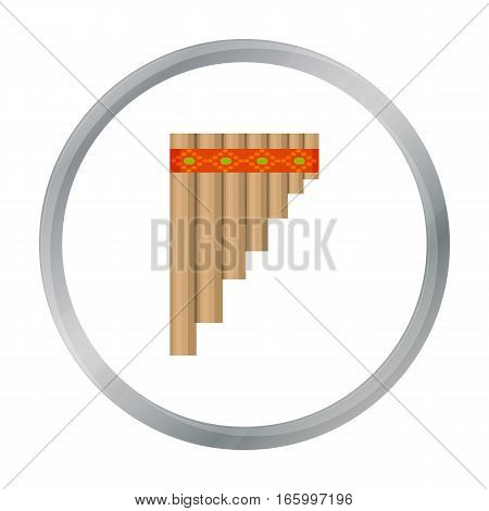 Mexican pan flute icon in cartoon style isolated on white background. Mexico country symbol vector illustration. - stock vector