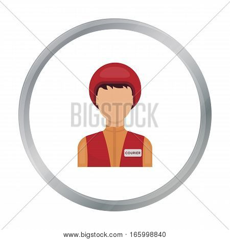 Courier icon in cartoon style isolated on white background. Pizza and pizzeria symbol vector illustration. - stock vector