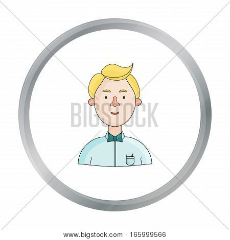 Scientist icon in cartoon style isolated on white background. People of different profession symbol vector illustration. - stock vector