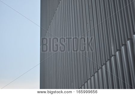 Architecture Facades. Fin Facade against a Blue Sky