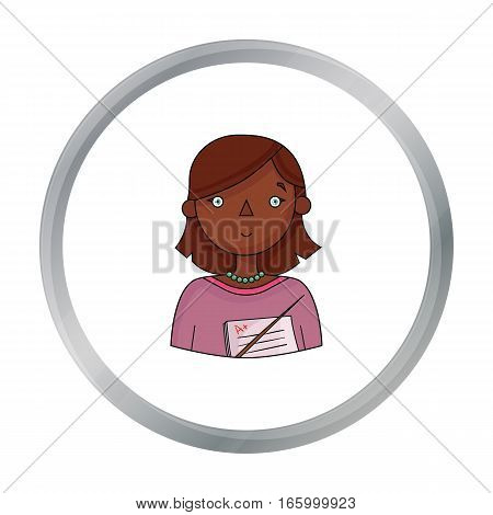 Teacher icon in cartoon style isolated on white background. People of different profession symbol vector illustration. - stock vector