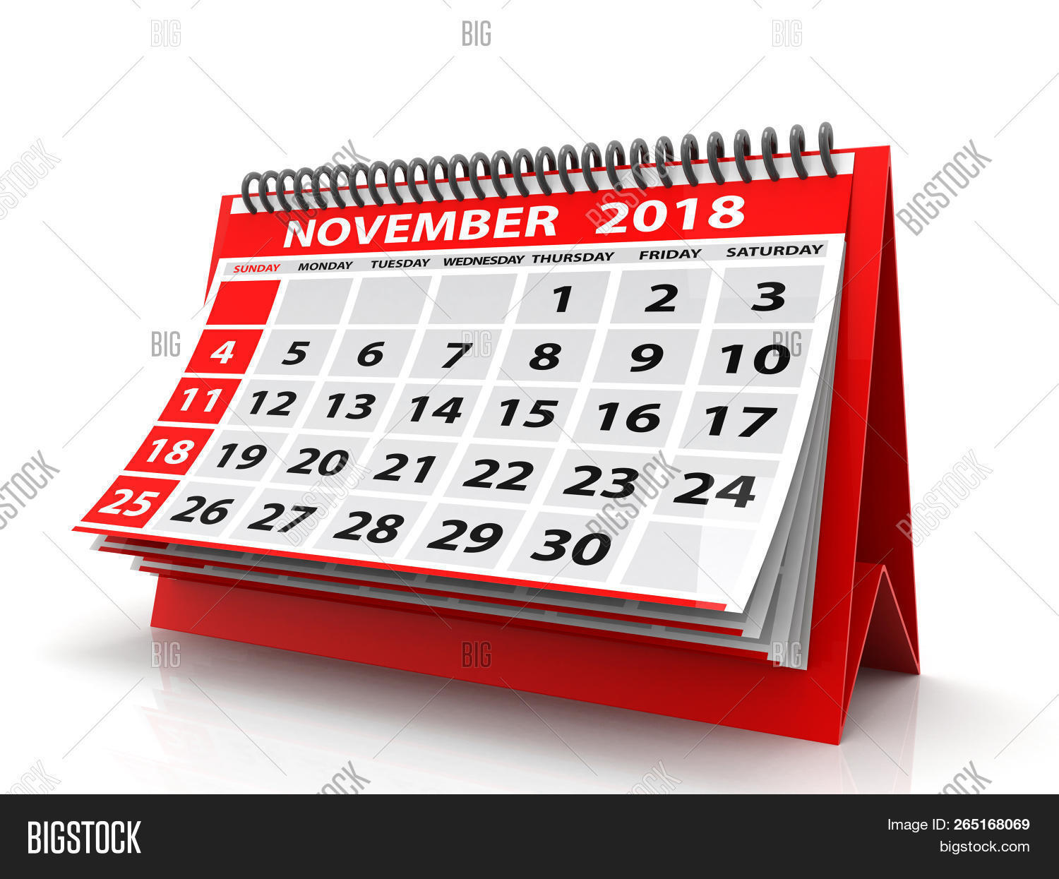 November 2018 Calendar Image & Photo (Free Trial) | Bigstock