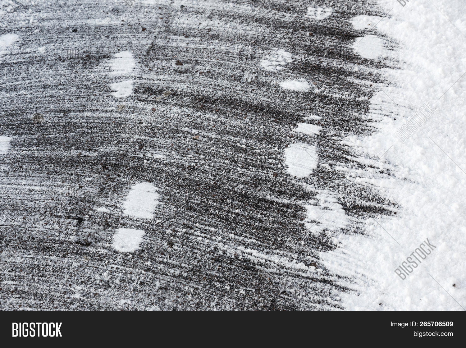 Traces Snow On Paving Image & Photo (Free Trial) Bigstock