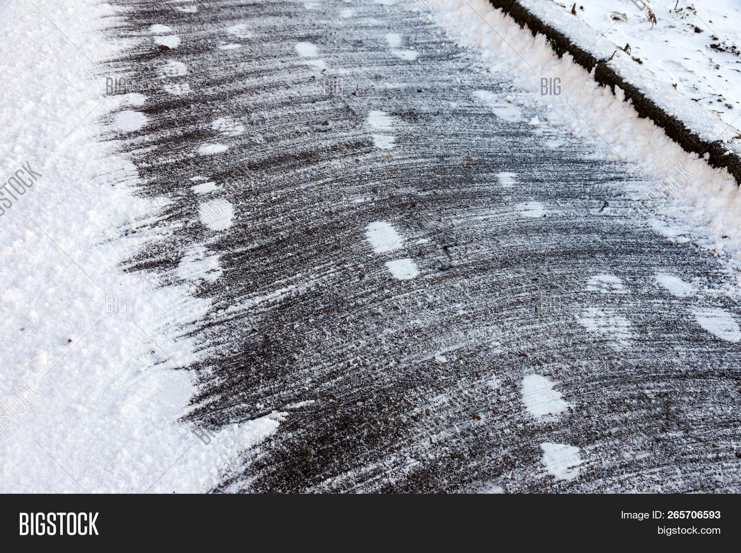 Traces Snow On Paving Image & Photo (Free Trial) Bigstock