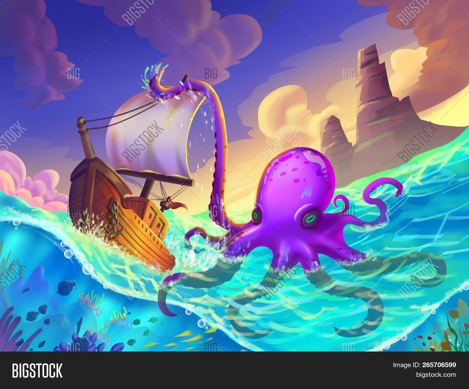 Boat Wrapped Octopus Image & Photo (Free Trial) Bigstock