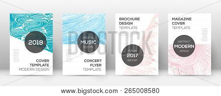 Cover Page Design Template. Modern Brochure Layout. Comely Trendy Abstract Cover Page. Pink And Blue