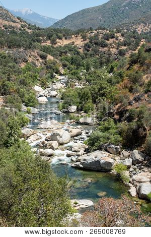 View Of The Kaweah River Near The Entrance To Sequoia National Park, California