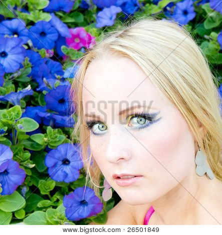 Gesicht Coseup Pretty Blonde
