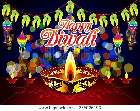 Abstract Artistic Creative Diwali Night Background Vector Illustration