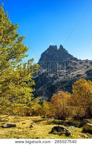 A View Of Pic Du Midi Ossau In Autumn, France, Pyrenees
