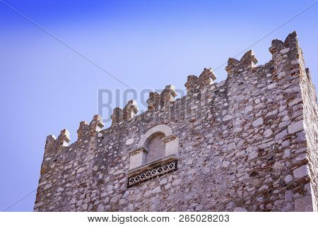Fragment Of An Ancient Palazzo Corvaja In Taormina, Sicily, Italy