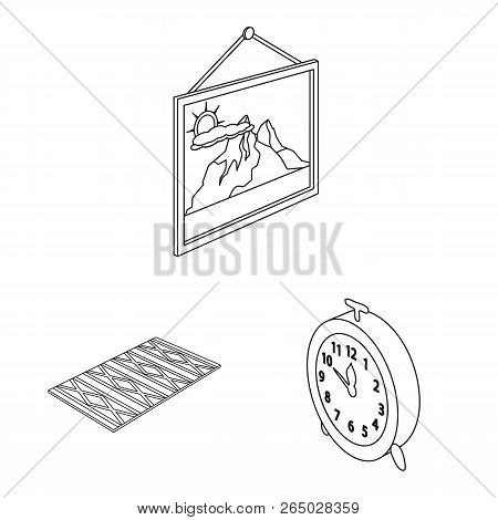 Vector Design Of Bedroom And Room Logo. Set Of Bedroom And Furniture Vector Icon For Stock.