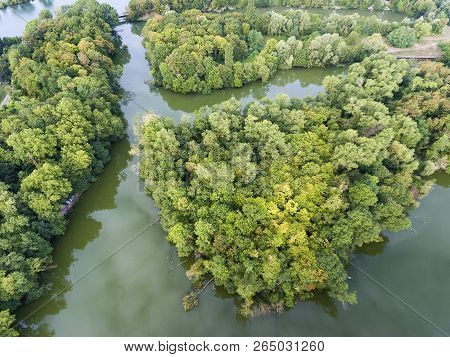 Park And Lake In Draveil, Essonne, Ile-de-france, France