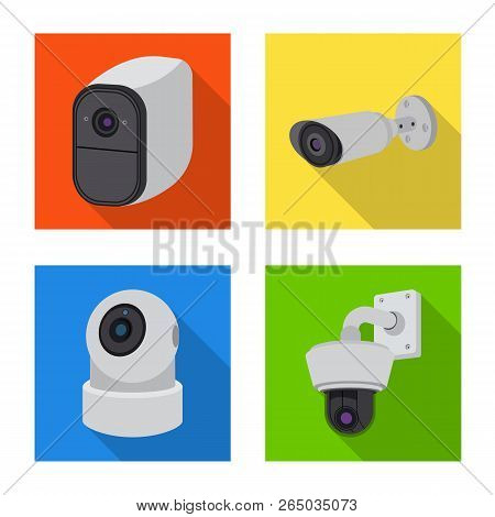 Vector Design Of Cctv And Camera Logo. Set Of Cctv And System Vector Icon For Stock.
