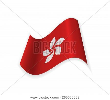 The Flag Of Hong Kong. Special Administrative Region Of China In The South-east Of The Country. Vect