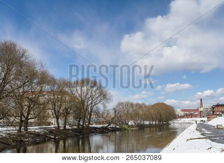 View Of The River Iset In Winter In The City Of Yekaterinburg