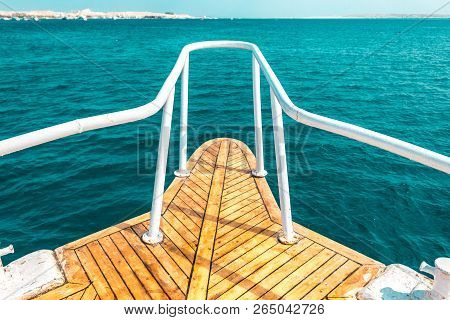 Luxury Yacht, Stern Interior, Comfortable Design For Rest Leisure Tourism Travel