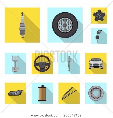 Vector Design Of Auto And Part Icon. Collection Of Auto And Car Stock Vector Illustration.
