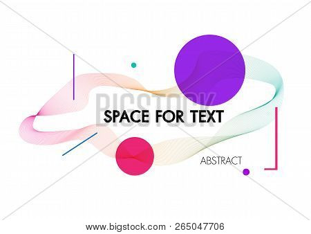 Abstract Background With Dynamic Linear Waves.for Space Text Colorful Vector Illustration In Flat Mi