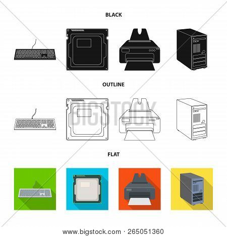Isolated Object Of Laptop And Device Icon. Collection Of Laptop And Server Stock Symbol For Web.