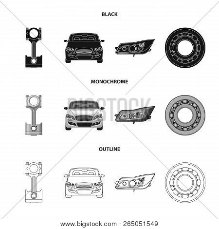 Isolated Object Of Auto And Part Icon. Set Of Auto And Car Stock Vector Illustration.