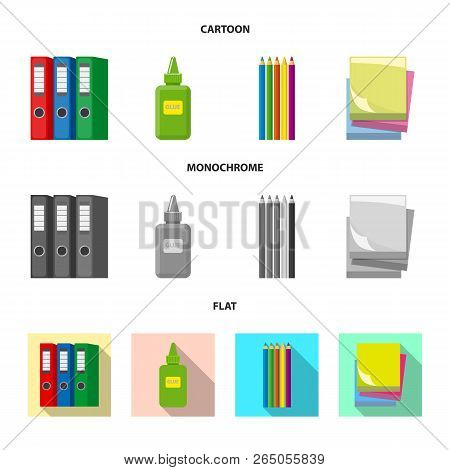 Isolated Object Of Office And Supply Sign. Set Of Office And School Stock Vector Illustration.