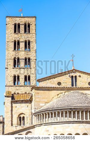 Detail Of The Cathedral Santa Maria Dell Pieve From Arezzo, Tuscany, Italy